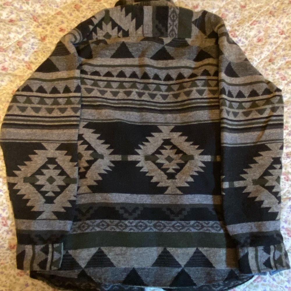 Button-down jacket/sweater, large, gray, black multicolored brand Schmidt